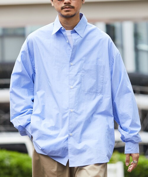 リラックスフィットストライプシャツ - 青色/白色 | ZARA Japan