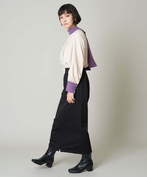 A de a.v.v(アードアー・ヴェ・ヴェ)の「バイカラーパイピングボウタイブラウス(シャツ/ブラウス・レディース・ベージュ/ブラック・38/36)」の13枚目の写真