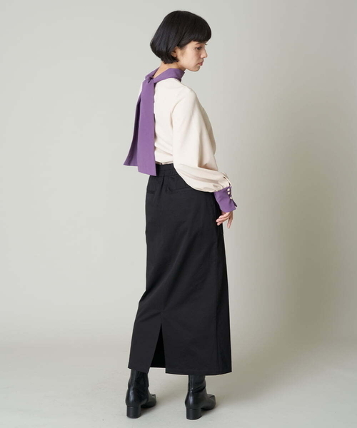 A de a.v.v(アードアー・ヴェ・ヴェ)の「バイカラーパイピングボウタイブラウス(シャツ/ブラウス・レディース・ベージュ/ブラック・38/36)」の14枚目の写真