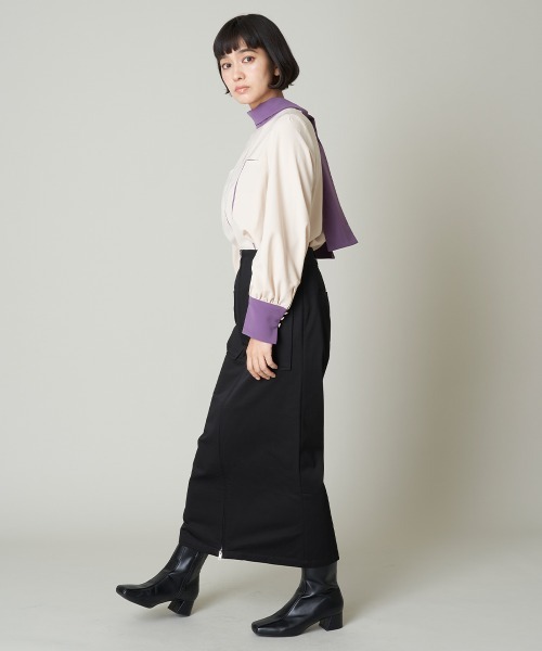 A de a.v.v(アードアー・ヴェ・ヴェ)の「バイカラーパイピングボウタイブラウス(シャツ/ブラウス・レディース・ベージュ/ブラック・38/36)」の22枚目の写真