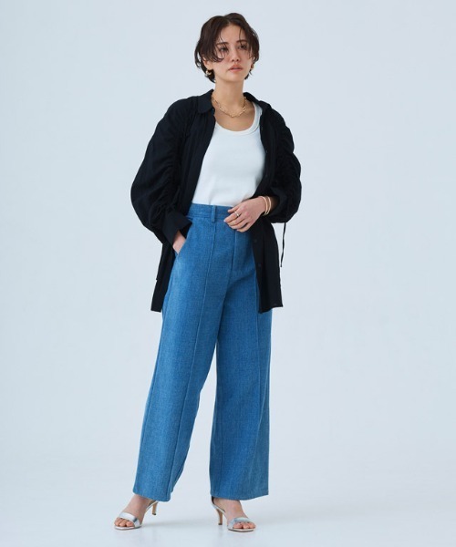 RASW（ラス）の「[RASW]ドロストシャーリングシャツ（シャツ/ブラウス・レディース・カーキ/オフホワイト/ベージュ/ブラック・M）」の15枚目の写真
