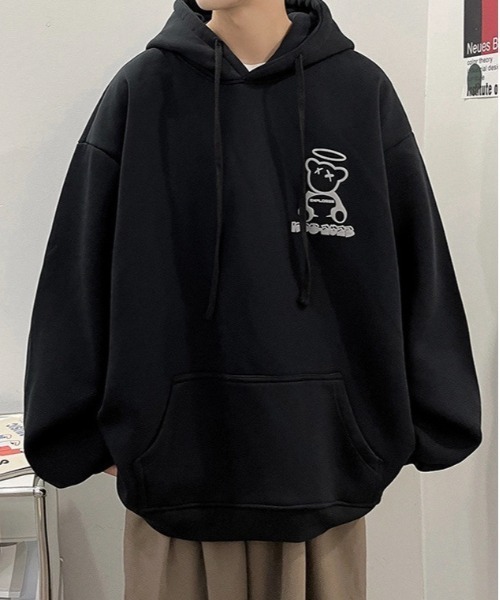 Burner(バーナー)の「【BURNER Recommend Select】パーカー カジュアル 背面プリント oku-parker-694618041102-24 U(パーカー・メンズ・グレー/ブラック/アイボリー/ホワイト・XL/L/M)」の4枚目の写真