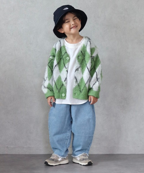 CIAOPANIC TYPY（チャオパニックティピー）の「【WEB限定カラー】【KIDS】アソートジャガードシャギーニットカーディガン（カーディガン/ボレロ・キッズ・ベージュ/ネイビー/パープル/ブラウン/グリーン・S/M/L/XL/XXL）」の4枚目の写真