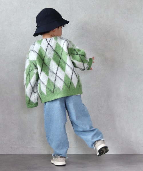 CIAOPANIC TYPY（チャオパニックティピー）の「【WEB限定カラー】【KIDS】アソートジャガードシャギーニットカーディガン（カーディガン/ボレロ・キッズ・ベージュ/ネイビー/パープル/ブラウン/グリーン・S/M/L/XL/XXL）」の15枚目の写真