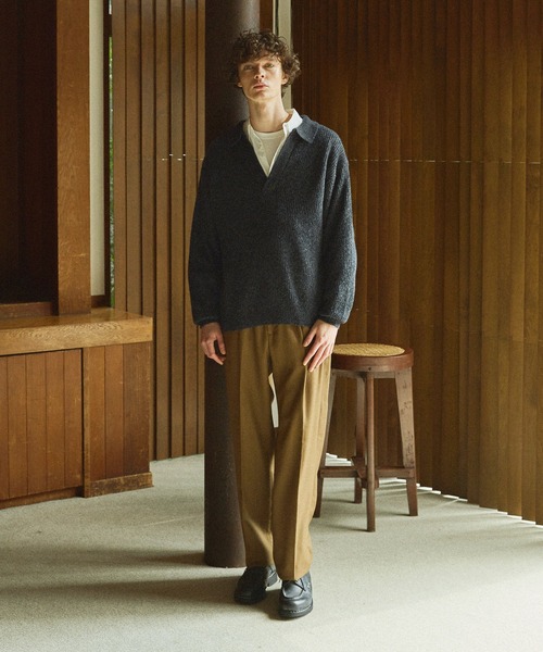 Bleme（ブレム）の「ミックススキッパーニット（ニット/セーター・メンズ・ベージュ/グレー/マスタード/ブラック・XL/S/L/M）」の9枚目の写真