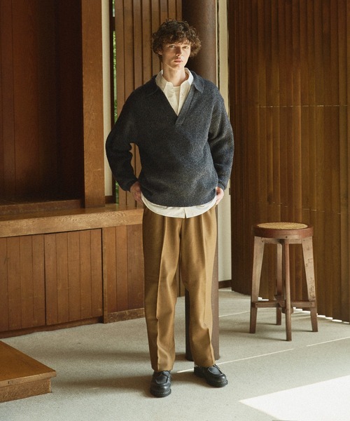 Bleme（ブレム）の「ミックススキッパーニット（ニット/セーター・メンズ・ベージュ/グレー/マスタード/ブラック・XL/S/L/M）」の12枚目の写真