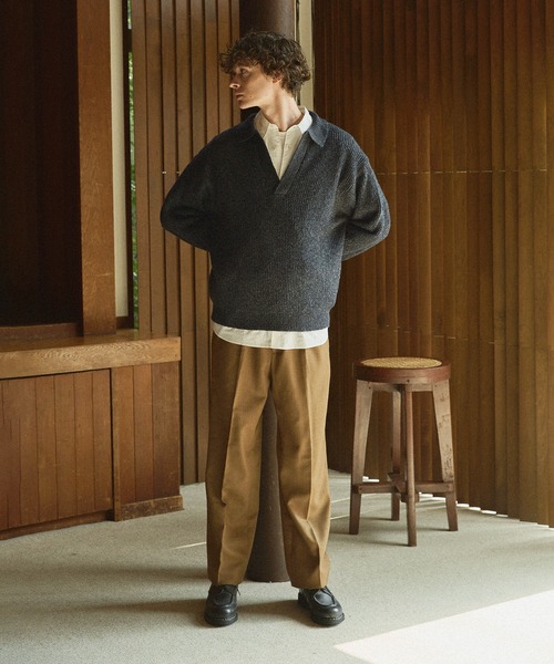 Bleme（ブレム）の「ミックススキッパーニット（ニット/セーター・メンズ・ベージュ/グレー/マスタード/ブラック・XL/S/L/M）」の13枚目の写真