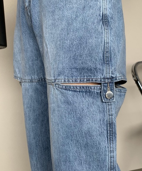 non-hedge（ノンヘッジ）の「サイドカットボタンワイドデニムパンツ（デニムパンツ・レディース・オフホワイト/ブルー/ブラック・M/S）」の11枚目の写真