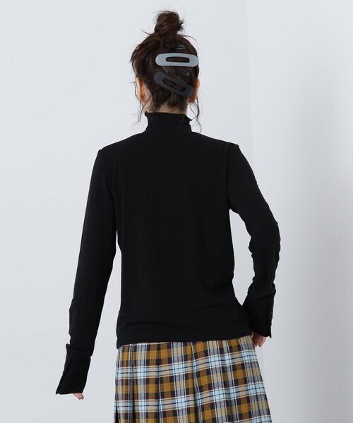 N.（N. Natural Beauty Basic）（エヌエヌナチュラルビューティーベーシック）の「◆ボタンカフススリーブカットソー（Tシャツ/カットソー・レディース・オフホワイト/ブラック/ミント・MEDIUM）」の14枚目の写真