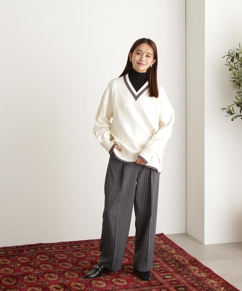 N.（N. Natural Beauty Basic）（エヌエヌナチュラルビューティーベーシック）の「◆ボタンカフススリーブカットソー（Tシャツ/カットソー・レディース・オフホワイト/ブラック/ミント・MEDIUM）」の16枚目の写真