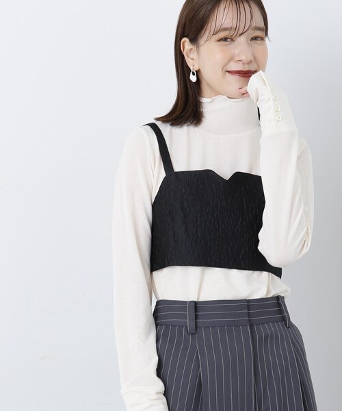 N.（N. Natural Beauty Basic）（エヌエヌナチュラルビューティーベーシック）の「◆ボタンカフススリーブカットソー（Tシャツ/カットソー・レディース・オフホワイト/ブラック/ミント・MEDIUM）」の21枚目の写真