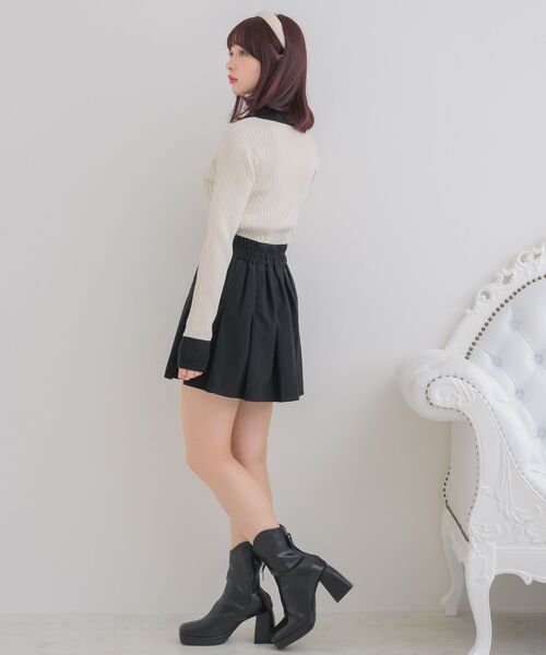 ems excite（エムズエキサイト）の「襟付きリブNTPO（ニット/セーター・レディース・チャコールグレー/ブルー/ナチュラル・FREE）」の14枚目の写真