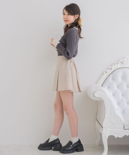 ems excite（エムズエキサイト）の「襟付きリブNTPO（ニット/セーター・レディース・チャコールグレー/ブルー/ナチュラル・FREE）」の21枚目の写真