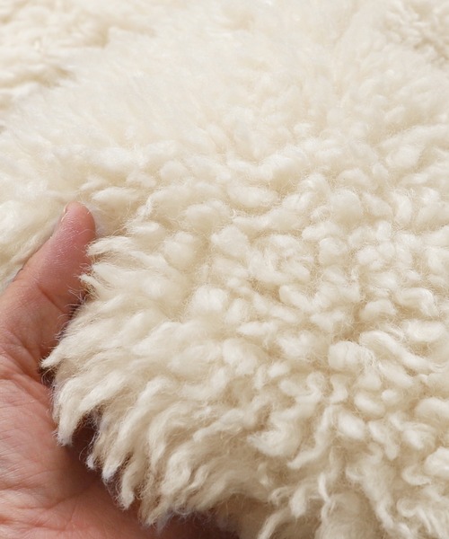 reca（レカ）の「シープファーノーカラーミドルコート（ノーカラーコート・レディース・アイボリー/ライトベージュ・FREE）」の15枚目の写真