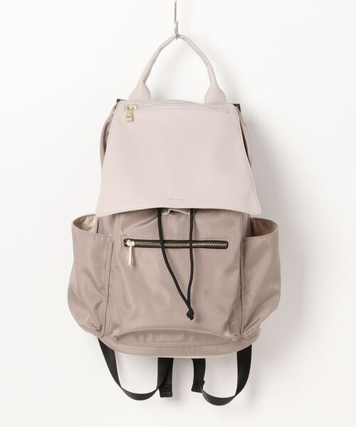 and it_（アンドイット）の「Legato Largoグロッシーコンビ リュック（バックパック/リュック・レディース・グレー/グレイッシュベージュ/ブラック・FREE）」の3枚目の写真