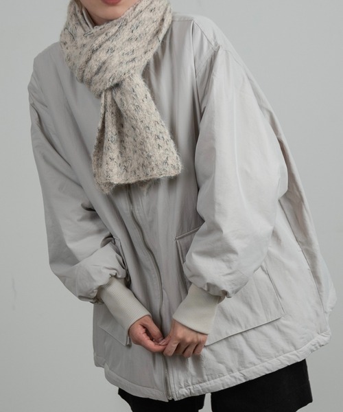 lawgy（ラウジー）の「blend fluffy compact muffler / ブレンドフラッフィーコンパクトマフラー（マフラー・レディース・アイボリー/ブラウン・FREE）」の3枚目の写真