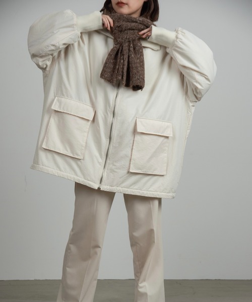 lawgy（ラウジー）の「blend fluffy compact muffler / ブレンドフラッフィーコンパクトマフラー（マフラー・レディース・アイボリー/ブラウン・FREE）」の6枚目の写真