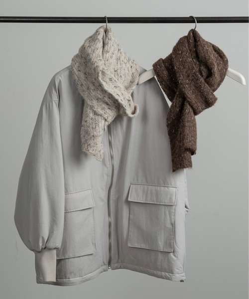 lawgy（ラウジー）の「blend fluffy compact muffler / ブレンドフラッフィーコンパクトマフラー（マフラー・レディース・アイボリー/ブラウン・FREE）」の11枚目の写真