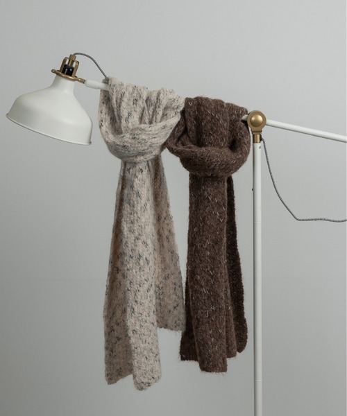 lawgy（ラウジー）の「blend fluffy compact muffler / ブレンドフラッフィーコンパクトマフラー（マフラー・レディース・アイボリー/ブラウン・FREE）」の10枚目の写真