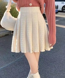 メローニットプリーツミニスカート