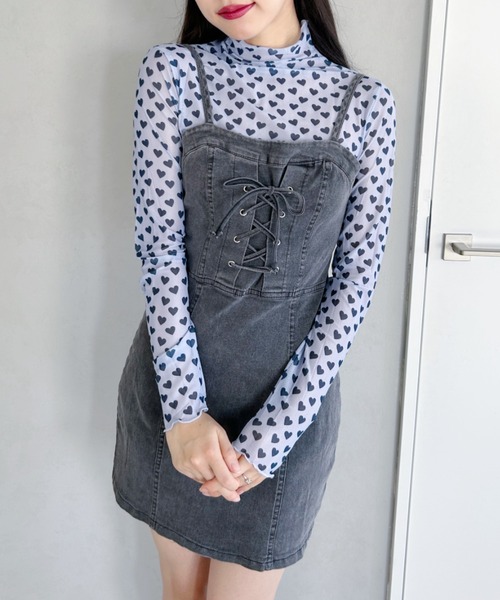 √nuage(ルートニュアージュ)の「ハートメローフリルシアートップス(Tシャツ/カットソー・レディース・ホワイト/パープル・FREE)」の9枚目の写真