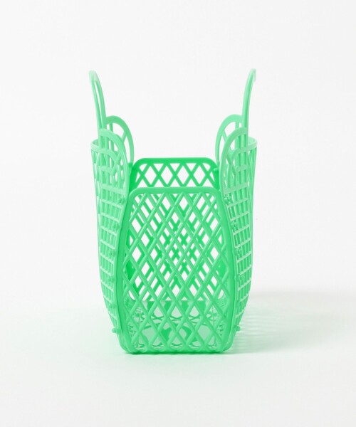 こども ビームス（コドモビームス）の「Sun Jellies / レトロ バスケット S（かごバッグ・キッズ・クリーム/グリーン・ONE SIZE）」の6枚目の写真