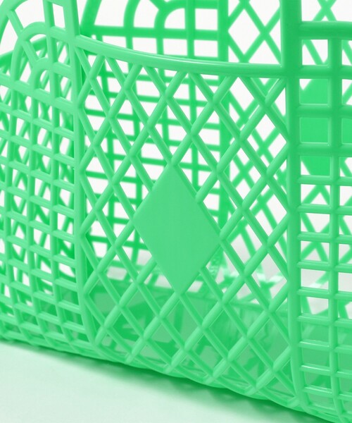 こども ビームス（コドモビームス）の「Sun Jellies / レトロ バスケット S（かごバッグ・キッズ・クリーム/グリーン・ONE SIZE）」の9枚目の写真