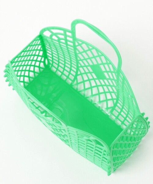 こども ビームス（コドモビームス）の「Sun Jellies / レトロ バスケット S（かごバッグ・キッズ・クリーム/グリーン・ONE SIZE）」の10枚目の写真
