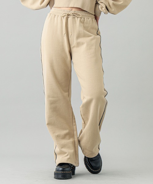 X-girl(エックスガール)の「SWEAT PANTS(スウェットパンツ・レディース・オレンジ/チャコール/ベージュ・S/M)」の1枚目の写真