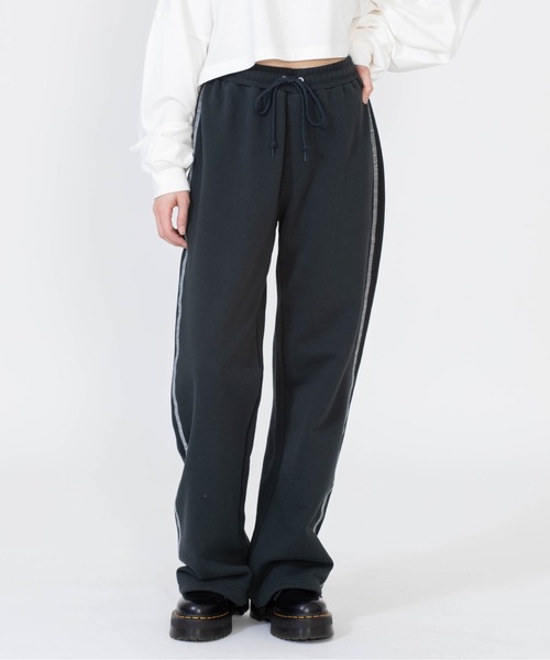 X-girl(エックスガール)の「SWEAT PANTS(スウェットパンツ・レディース・オレンジ/チャコール/ベージュ・S/M)」の2枚目の写真