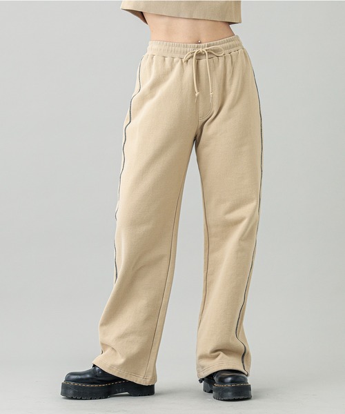 X-girl(エックスガール)の「SWEAT PANTS(スウェットパンツ・レディース・オレンジ/チャコール/ベージュ・S/M)」の13枚目の写真