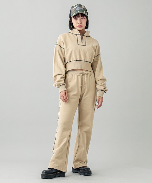 X-girl(エックスガール)の「SWEAT PANTS(スウェットパンツ・レディース・オレンジ/チャコール/ベージュ・S/M)」の16枚目の写真