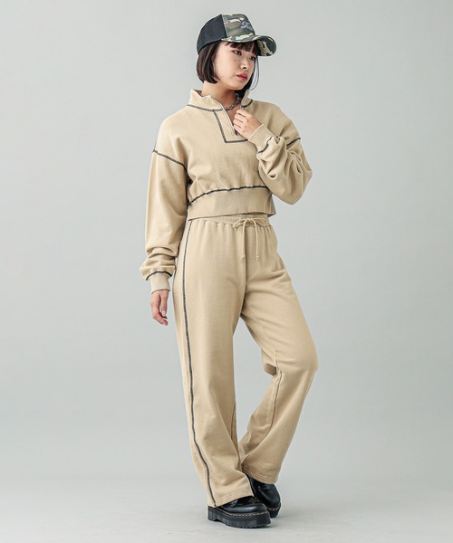 X-girl(エックスガール)の「SWEAT PANTS(スウェットパンツ・レディース・オレンジ/チャコール/ベージュ・S/M)」の18枚目の写真