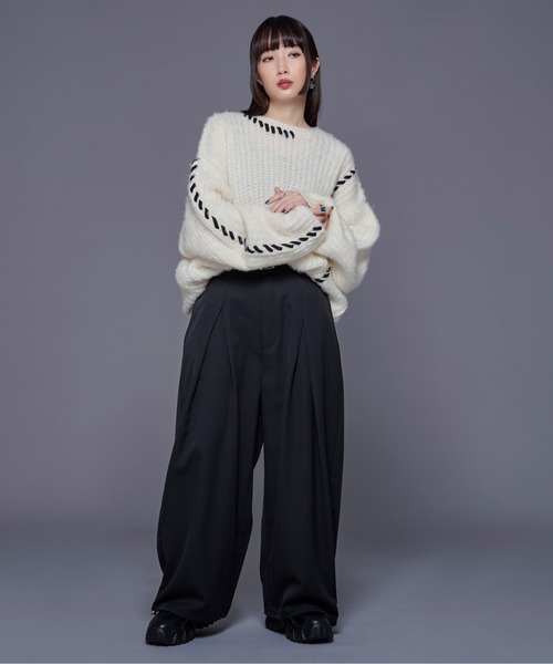 Ellno Loset（エルノロゼット）の「ベルト付き2wayタックパンツ/セットアップ対応（スラックス・メンズ・ブラック/チャコールグレー・SMALL/X-SMALL/LARGE/MEDIUM）」の21枚目の写真