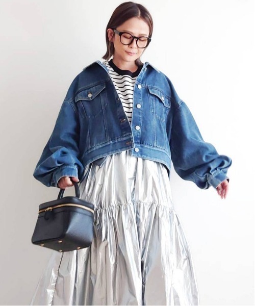 notch.(ノッチ)の「【 notch. by yui 】ボリュームスリーブデニムジャケット(デニムジャケット・レディース・スカイブルー/ネイビー・M)」の3枚目の写真