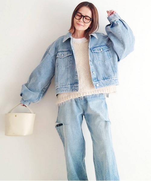 notch.(ノッチ)の「【 notch. by yui 】ボリュームスリーブデニムジャケット(デニムジャケット・レディース・スカイブルー/ネイビー・M)」の15枚目の写真