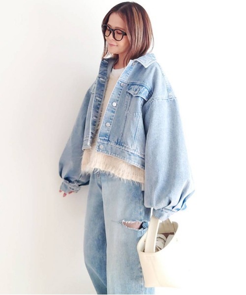 notch.(ノッチ)の「【 notch. by yui 】ボリュームスリーブデニムジャケット(デニムジャケット・レディース・スカイブルー/ネイビー・M)」の12枚目の写真