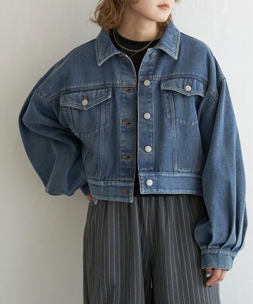 notch.(ノッチ)の「【 notch. by yui 】ボリュームスリーブデニムジャケット(デニムジャケット・レディース・スカイブルー/ネイビー・M)」の8枚目の写真