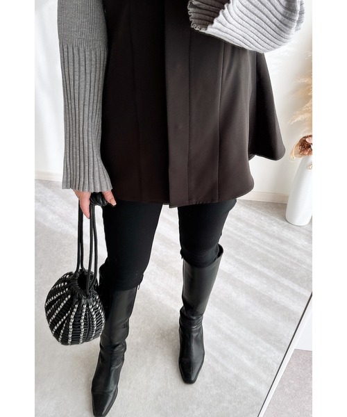 ⭐︎ぬー新品未使用エンフォルド⭐︎今季フレアベスト ENFOLD(エンフォルド)｜FLARE VEST/ベスト/ブラック の通販