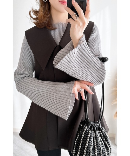 ベスト ジレ 「ZOZO限定」ドットジッパーベスト レディース Fit more ベスト ジレ 「ZOZO限定商品」ダックシルエットベスト