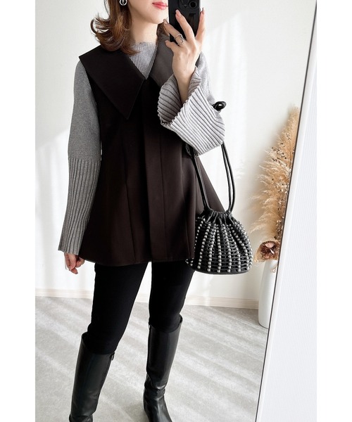 ⭐︎ぬー新品未使用エンフォルド⭐︎今季フレアベスト ミイミ様専用新作 ENFOLD エンフォルド FLARE VAST フレアベスト