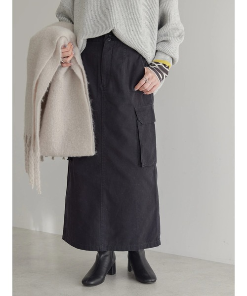 AMERICAN HOLIC（アメリカンホリック）の「カーゴタイトスカート（スカート・レディース・ブラック/カーキ・S/M/L）」の3枚目の写真