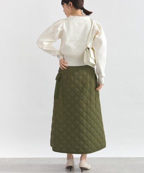 PICCIN PERLA（ピッチンペルラ）の「ハートボタンタックスリーブカーディガン（カーディガン/ボレロ・レディース・オフホワイト/ブラック/ピンク・M）」の10枚目の写真