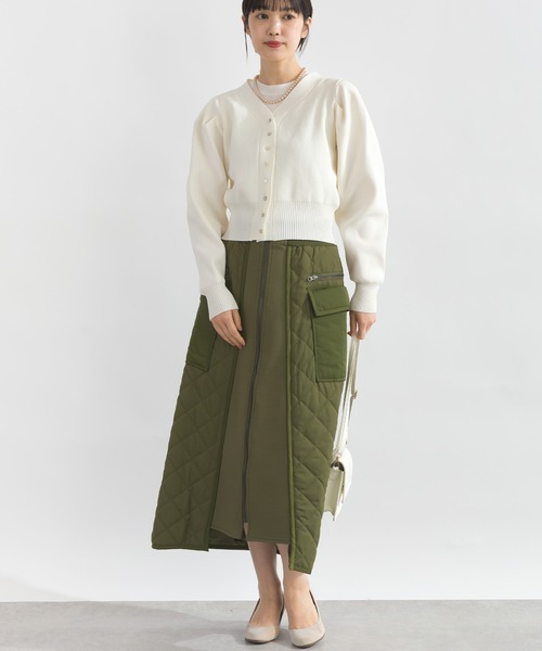 PICCIN PERLA（ピッチンペルラ）の「ハートボタンタックスリーブカーディガン（カーディガン/ボレロ・レディース・オフホワイト/ブラック/ピンク・M）」の8枚目の写真