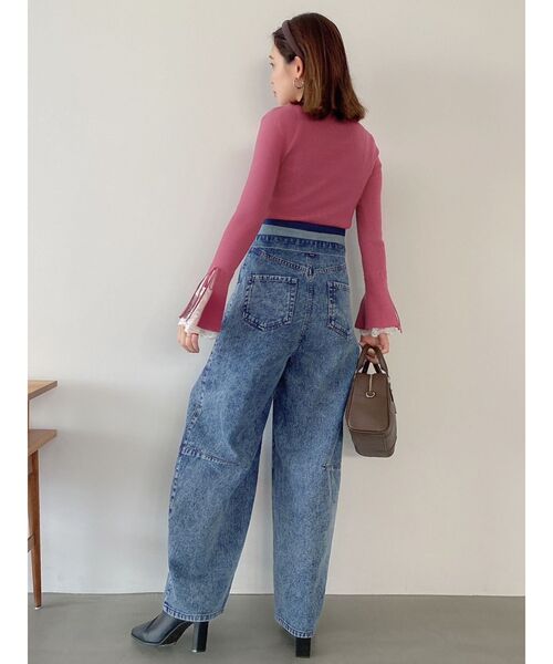 dazzlin（ダズリン）の「ヘムレースリブニットトップス（ニット/セーター・レディース・ブラック/オフホワイト/ベージュ/グレー/ピンク・FREE）」の19枚目の写真