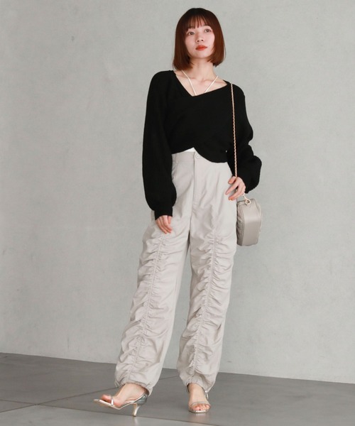 archives（アルシーヴ）の「ギャザーパラシュートパンツ（その他パンツ・レディース・アイボリー/ブラック/グレー・MEDIUM）」の17枚目の写真