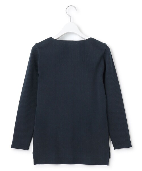 23区 S(ニジュウサンクチイサイサイズ)の「【洗える】コンパクトリブ スクエアネック カットソー(Tシャツ/カットソー・レディース・ネイビー系/ベージュ系/ホワイト系・32)」の11枚目の写真