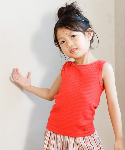 MAKE YOUR DAY（メイクユアデイ）の「後ろリボンリブタンクトップ■80～140cm（タンクトップ・キッズ・レッド/グリーン/オフホワイト・140/80/90/100/110/120/130）」の11枚目の写真