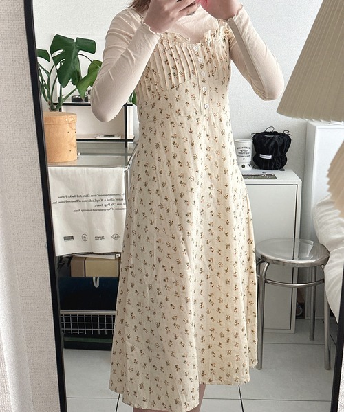 Chick(チック)の「Frill Flower Camisole Dress / フリル花柄キャミワンピース(ワンピース・レディース・イエロー・S/M)」の11枚目の写真