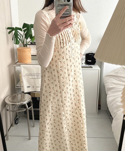 Chick(チック)の「Frill Flower Camisole Dress / フリル花柄キャミワンピース(ワンピース・レディース・イエロー・S/M)」の12枚目の写真